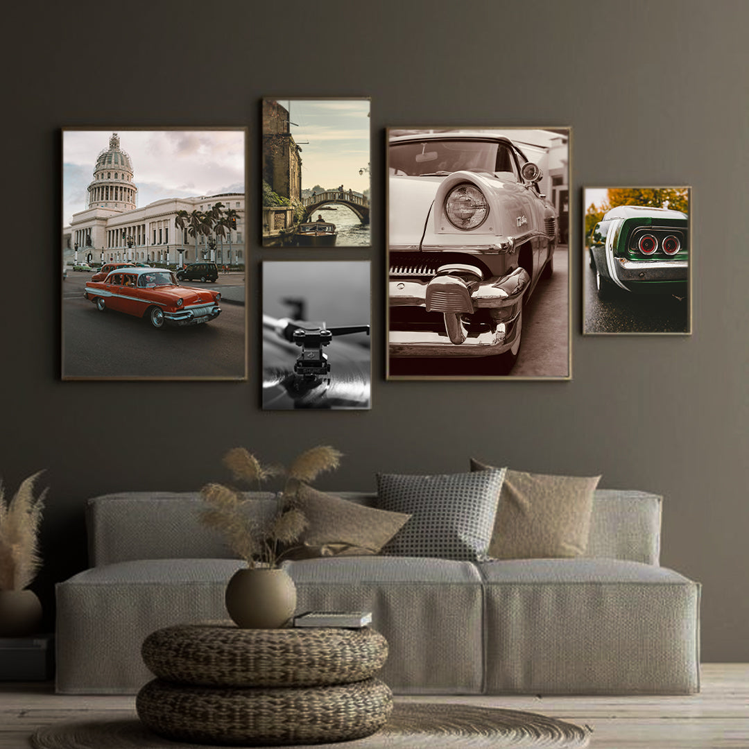 Enduring Vintage Art | 5 Panel Wall