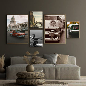 Enduring Vintage Art | 5 Panel Wall