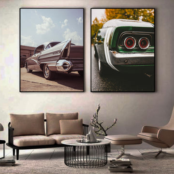 Vintage Car | Premium HD Print on Acrylic Base | 2-Panel Wall Art