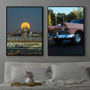 Full Moon and Ford Car | Creative Combo Art
