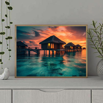 AI Generated Tropical Beach with Water | Premium Wall Art