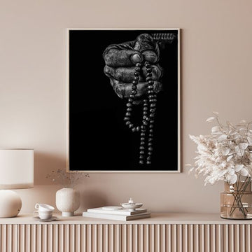 A Man Holding Tasbih | Creative Islamic Art