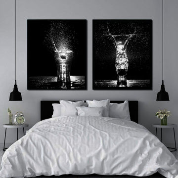 Water liquid Splashing on Isolated Black Background | Premium HD Print on Acrylic Base | Perfect Wall Art