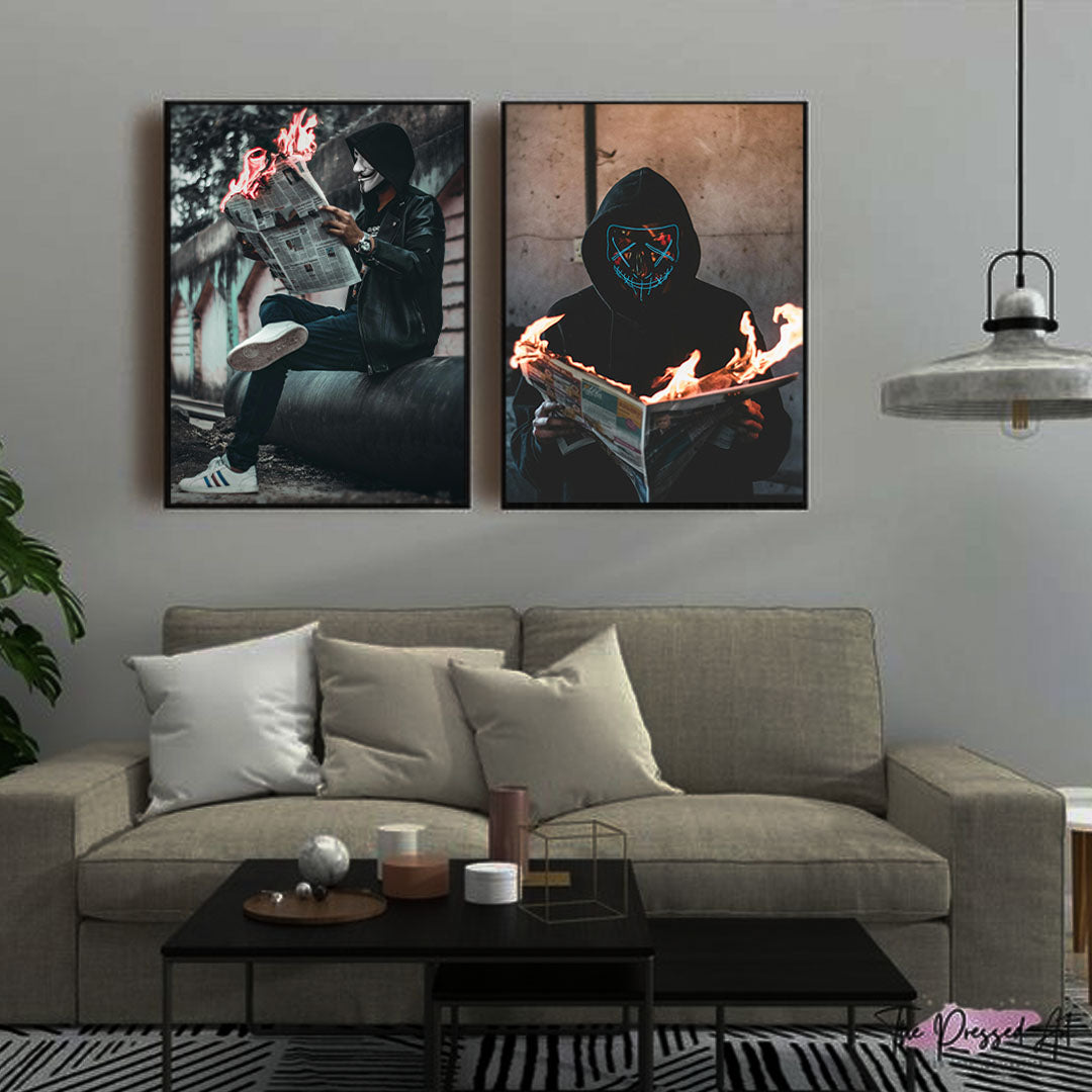 Man On Fire | Premium HD Print on Acrylic Base | Creative Wall Art