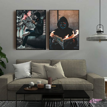 Man On Fire | Premium HD Print on Acrylic Base | Creative Wall Art