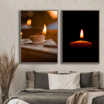 Traditional Oil Lamp | Premium HD Print on Acrylic Base | Wall Art
