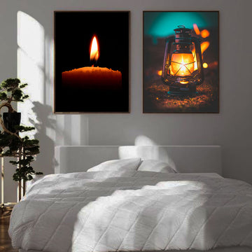 Lantern in camping | Premium HD Print on Acrylic Base | Peace Wall Art