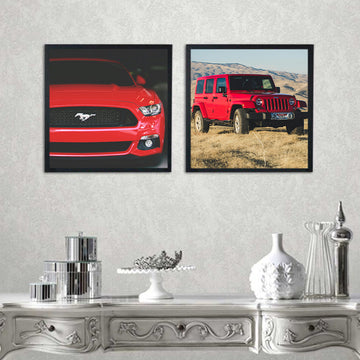 Red Ford Mustang GT Car | Metal Wall Art