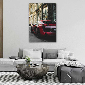 Red Audi R8 Back View Poster | Wall Art