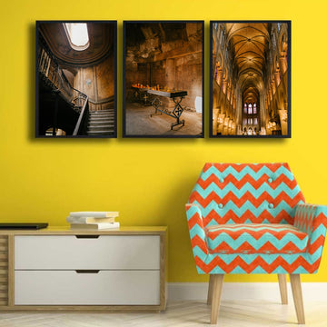 Mystical Image of Interior of Notre Dame: Architectural Design of a Church | Aesthetic Wall Art