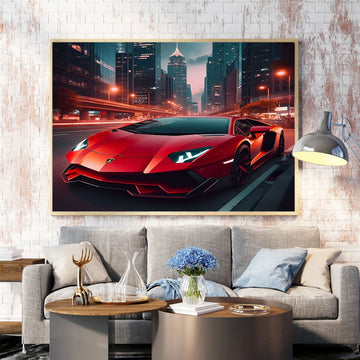 Red Lamborghini Hurrican | Sports Car Wall Art