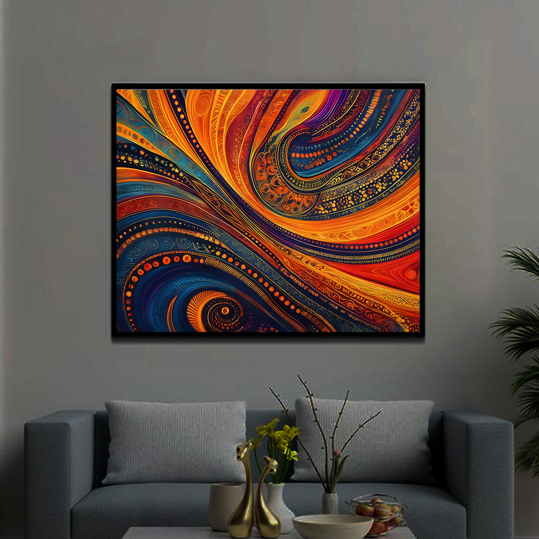 Abstract Painting with Multicolored Patterns | AI Wall Art