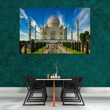 Beautiful Taj Mahal | Premium HD Print on Acrylic Base | Dream 3-Panel Wall Art