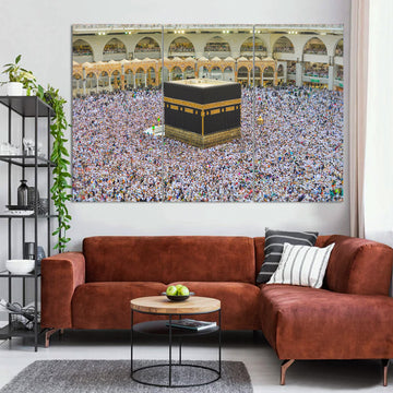 Magnificent View of Kaaba | Premium HD Print on Acrylic Base | Heart-Touching 3-Panel Wall Art
