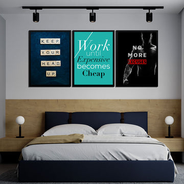 Work Hard and Keep Your Head Up | Strong Motivational Wall Art