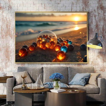 Sunset Beach Marbles | Peaceful Wall Art