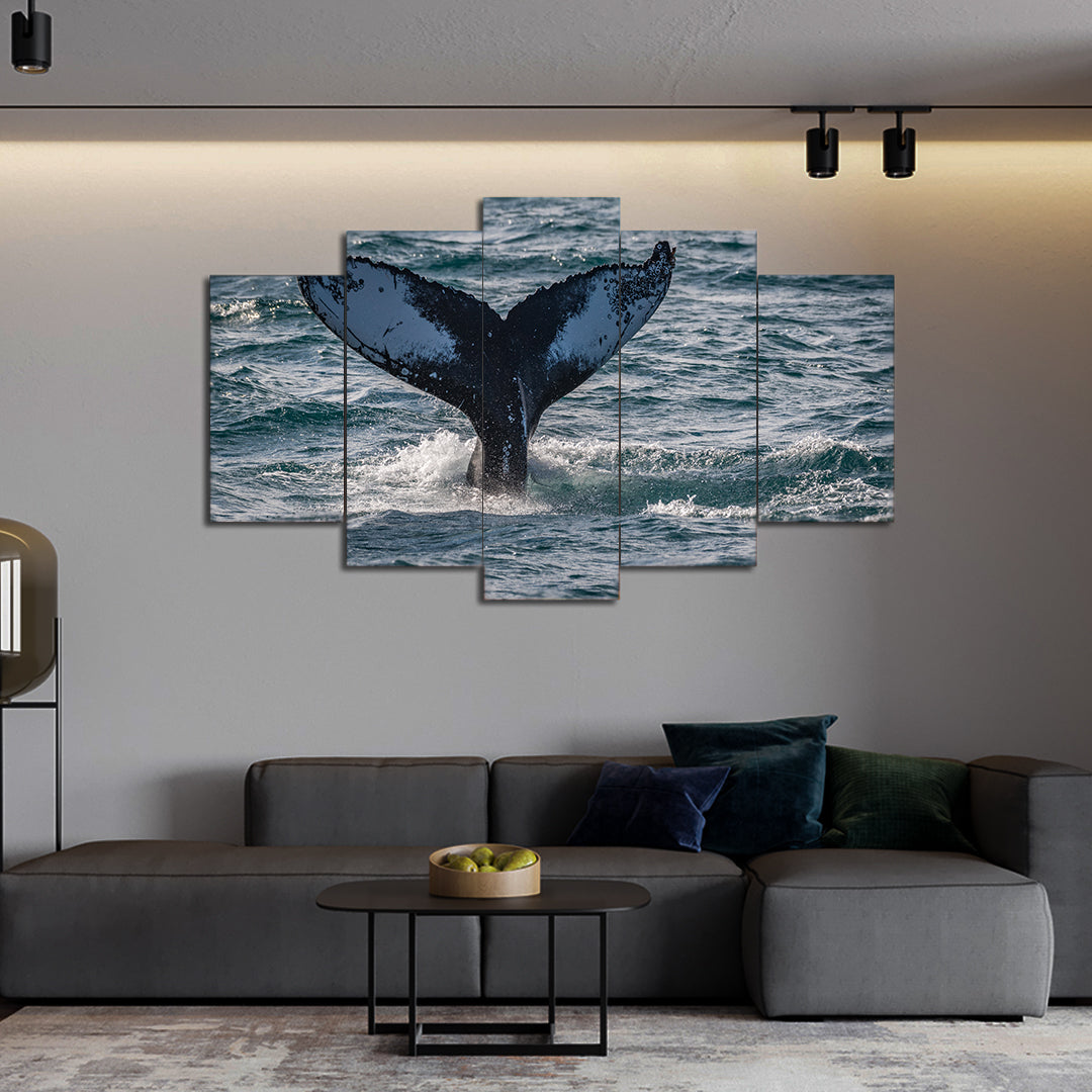Humpback Whale Tail | Sea View 5-Panel Wall Art