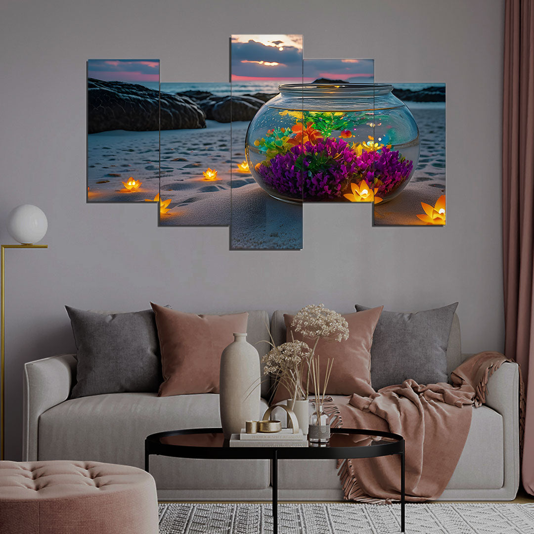 Artful Image of a Beach | 5-Panel Artistic Wall Art